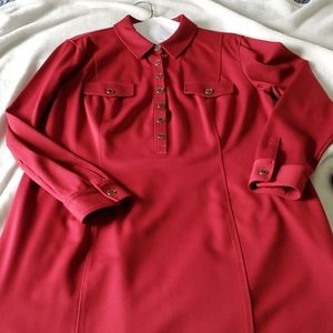 Talbots ruby red jersey dress